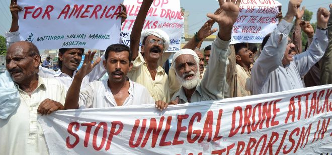 Manifestantes en Waziristán del Norte en Multan (Pakistán).