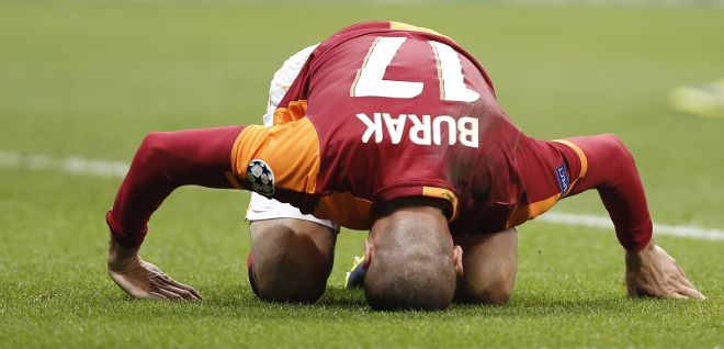 El jugador del Galatasaray Burak Yilmaz.