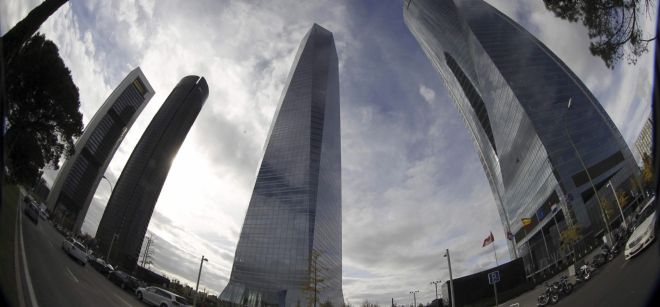 Las Cuatro Torres del parque empresarial junto al Paseo de la Castellana, en Madrid.
