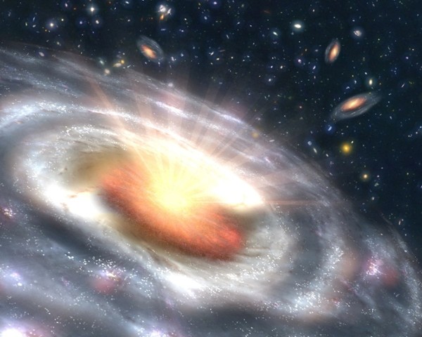 Imagen cedida por la NASA del crecimiento de un agujero negro.
