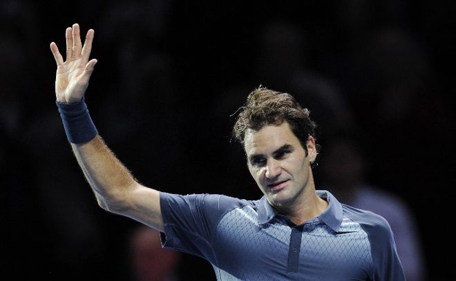 El tenista suizo Roger Federer celebra su victoria frente al francés Richard Gasquet.