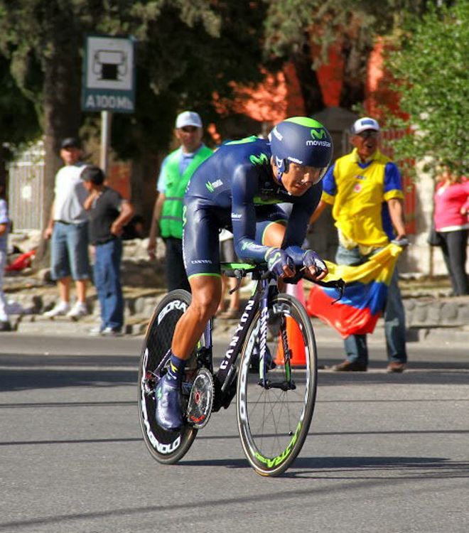 El ciclista colombiano Nairo Quintana en acción.