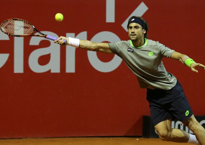 El tenista español David Ferrer durante su partido del torneo ATP de Buenos Aires.