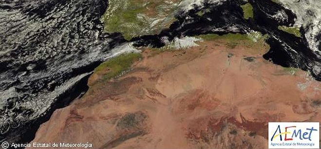 Imagen tomada por el satélite Meteosat para la Agencia Estatal de Meteorología.