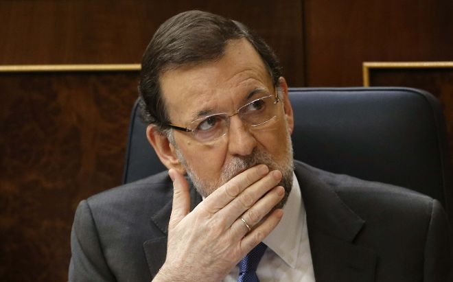 El presidente del Gobierno, Mariano Rajoy, durante la segunda jornada del debate sobre el estado de la nación, hoy en el Congreso de los Diputados.