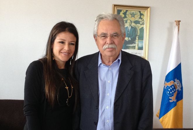 Delia Herrera y el alcalde de Agadir.