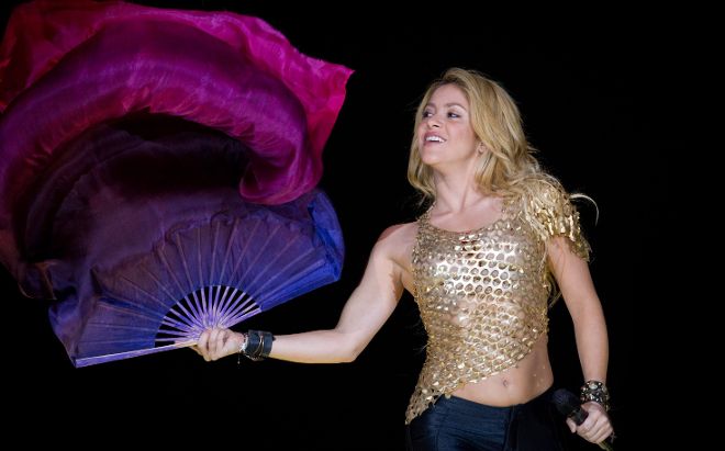 La cantante colombiana Shakira, en la SAP Arena en Mannheim (Alemania), en 2011.