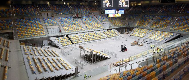 Vista del interior del nuevo pabellón Gran Canaria Arena.