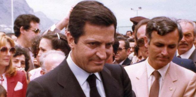 Suárez junto a un joven Lorenzo Dorta (derecha).
