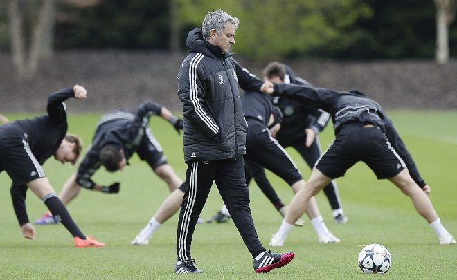 Mourinho, en el entrenamiento.