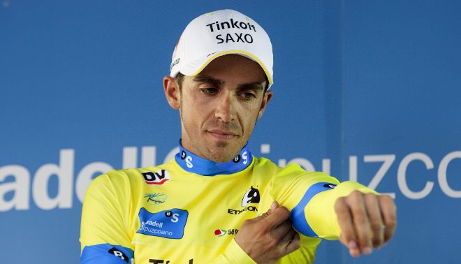 El corredor español Alberto Contador (Tinkof Saxo).