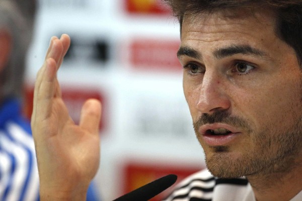Iker Casillas, durante la rueda de prensa tras el último entrenamiento del equipo.