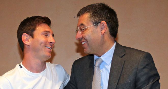 Messi, con Bartomeu.