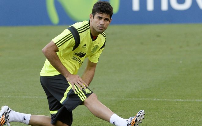 El jugador de la selección española Diego Costa durante un entrenamiento.
