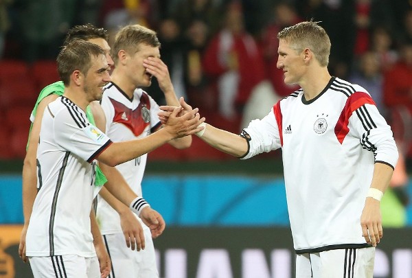 Philipp Lahm, Toni, Kroos y Bastian Schweinsteiger.