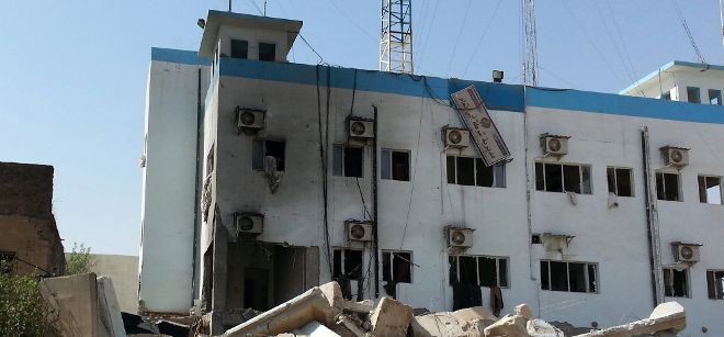 Vista de un edificio destruido en Irak.