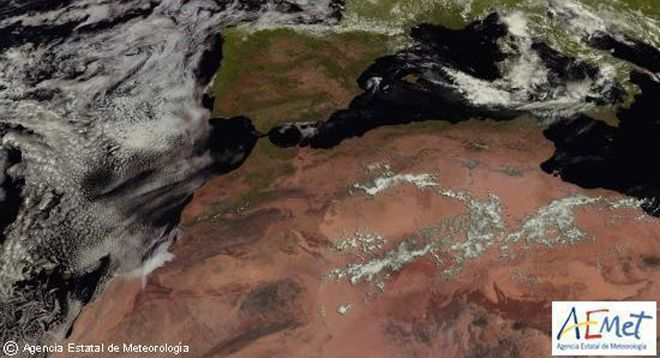 Imagen tomada por el satélite Meteosat hoy.