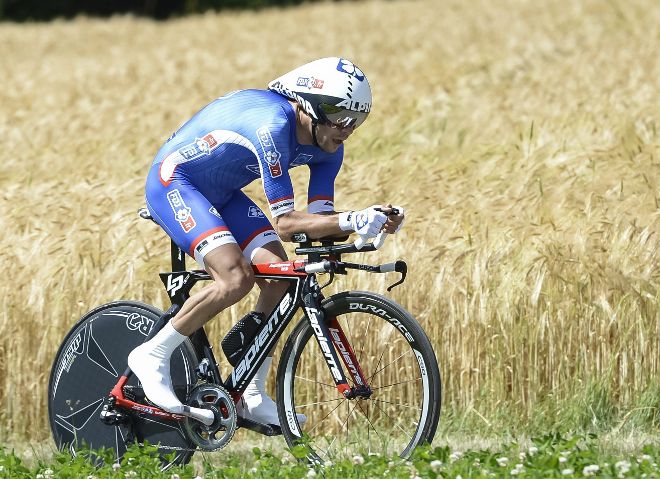 El ciclista francés del equipo FDJ, Thibaut Pinot.