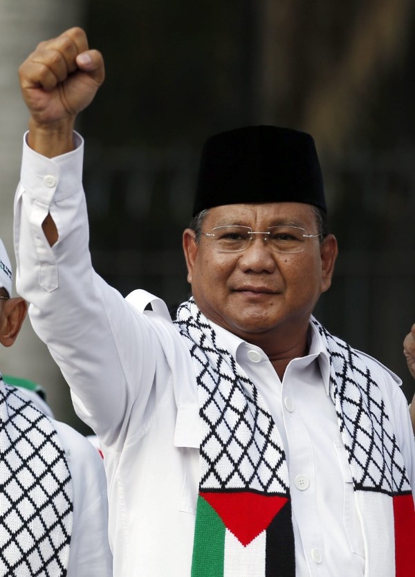 El candidato presidencial Prabowo Subianto.