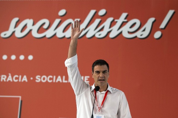 El secretario general del PSOE, Pedro Sánchez, durante su intervención ante el congreso extraordinario del PSC.