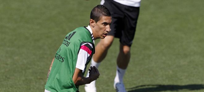 Los jugadores del Real Madrid Ángel di María.