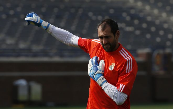 Diego López durante un entrenamiento.