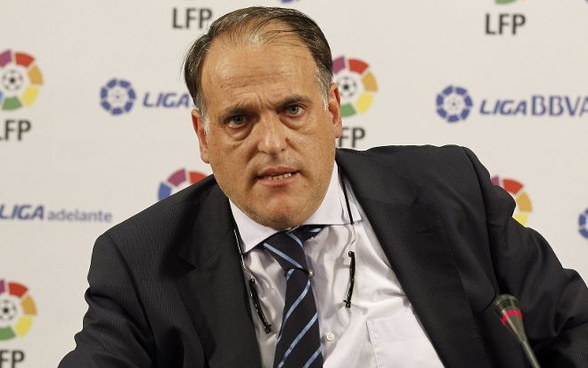 El presidente de la Liga de Fútbol Profesional (LFP), Javier Tebas.