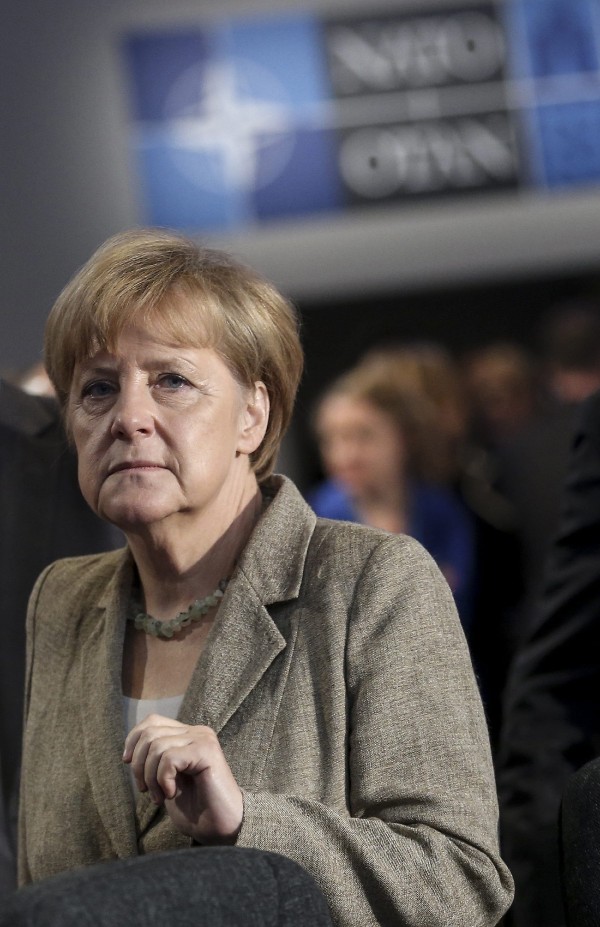 La canciller alemana, Angela Merkel, durante el inicio de la cumbre de la OTAN.