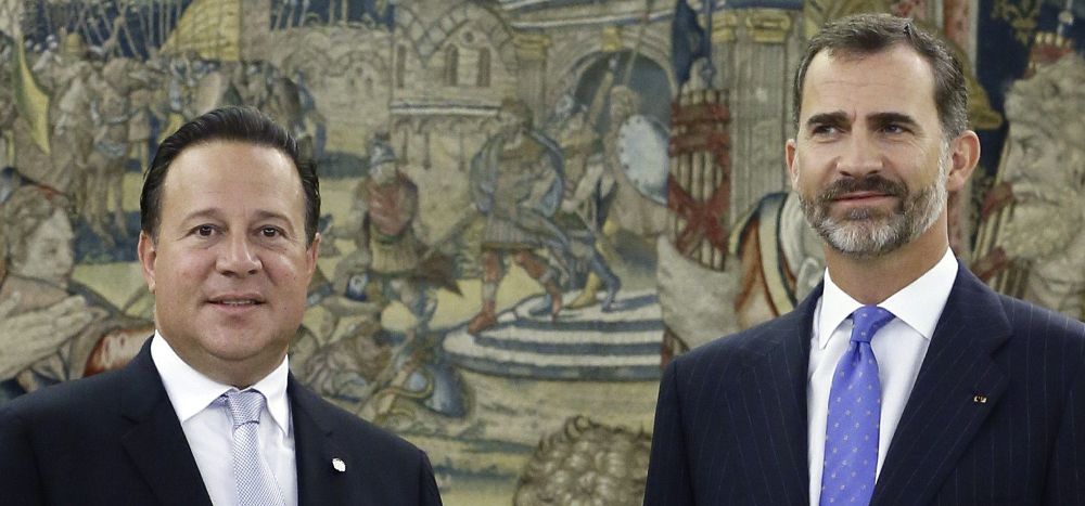 El presidente de Panamá, Juan Carlos Varela y el rey Felipe VI.