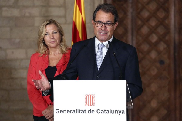 El presidente de la Generalitat de Cataluña Artur Mas hace unas declaraciones tras la celebración de la Diada.