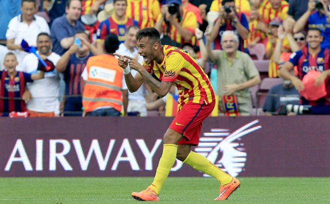 Neymar festeja un gol.