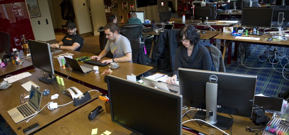 Fotografía de archivo fechada el 10 de noviembre de 2012 que muestra las oficinas de la empresa Mojang en Estocolmo, Suecia. Según informaciones publicadas el pasado miércoles 10 de septiembre de 2014, Microsoft está interesada en invertir 2.000 millones de dólares para comprar la empresa Mojang, creadora del popular vídeo juego Minecraft.