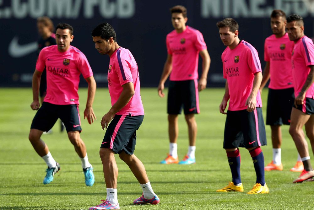 Una sesión de entrenamiento del Barça.