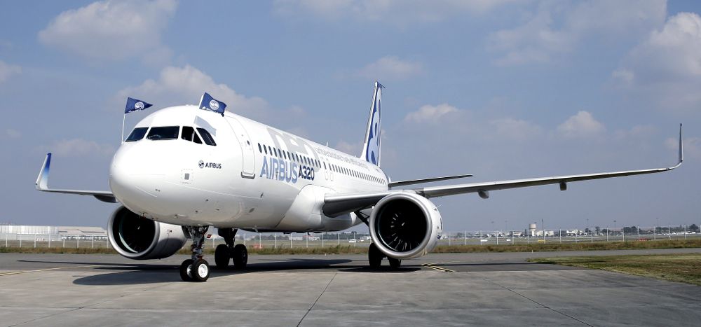 Vista de la nueva versión del avión A320.