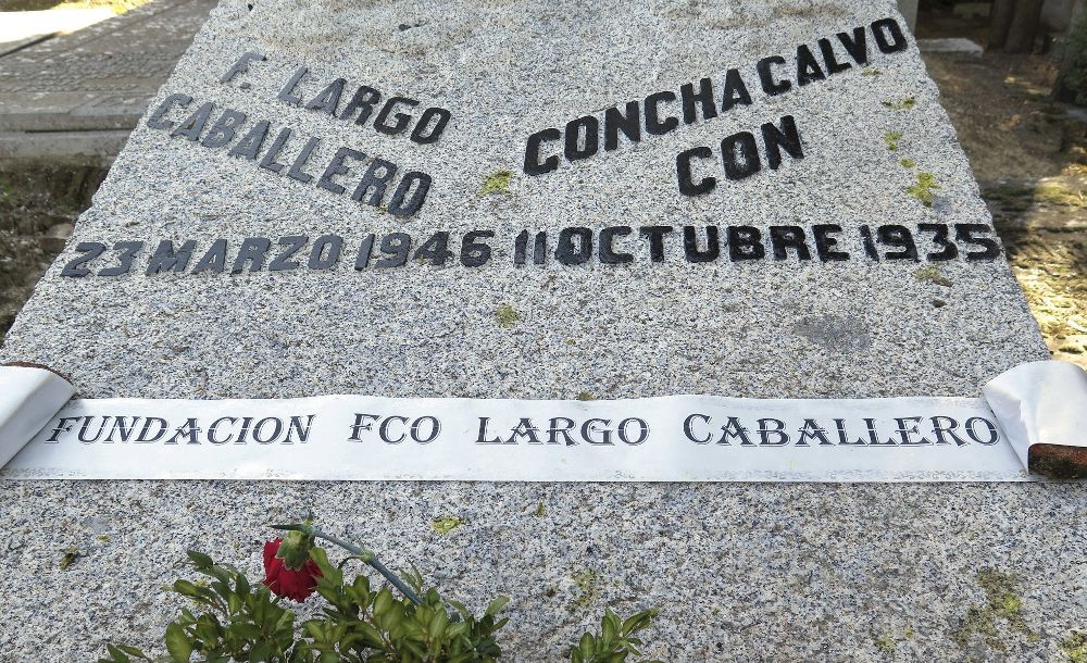 Mausoleo de estilo modernista donde reposan los restos del histórico líder de la UGT Francisco Largo Caballero, en el antiguo Cementerio Civil de Madrid