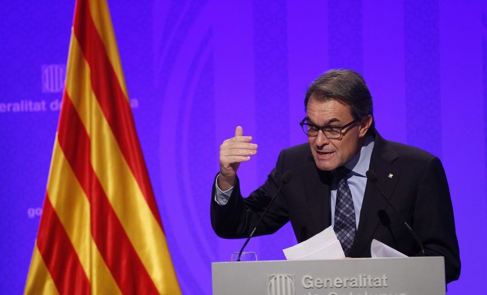 El presidente catalán, Artur Mas, en la rueda de prensa tras la reunión del Govern, en la que ha afirmado hoy que el 