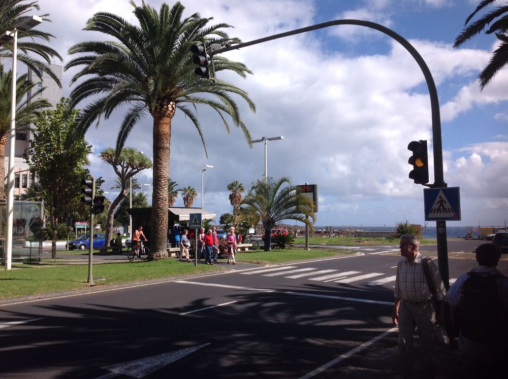 Imagen del semáforo a la salida del puerto.