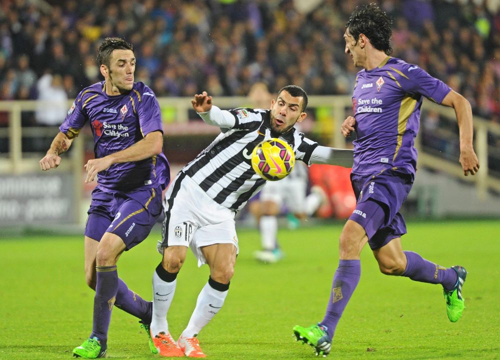 Tévez, en el Juve-Fiorentina.