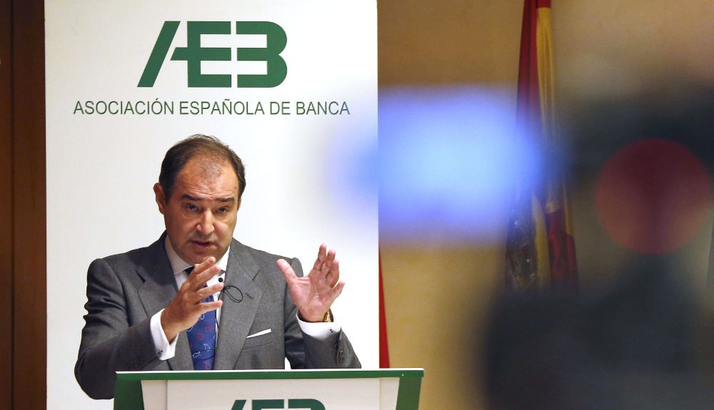 El secretario general de la Asociación Española de Banca (AEB), Juan Pablo Villasante, durante la durante la presentación de resultados.