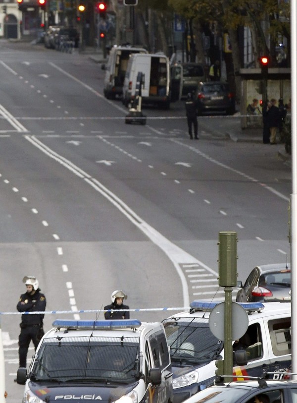 Vista de la calle Génova de Madrid tras el suceso.