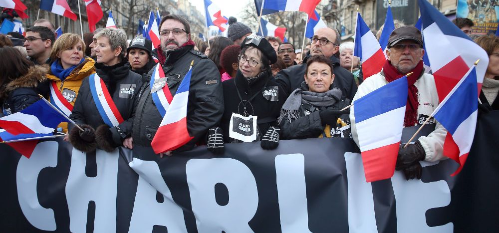 Demostración de solidaridad en París.