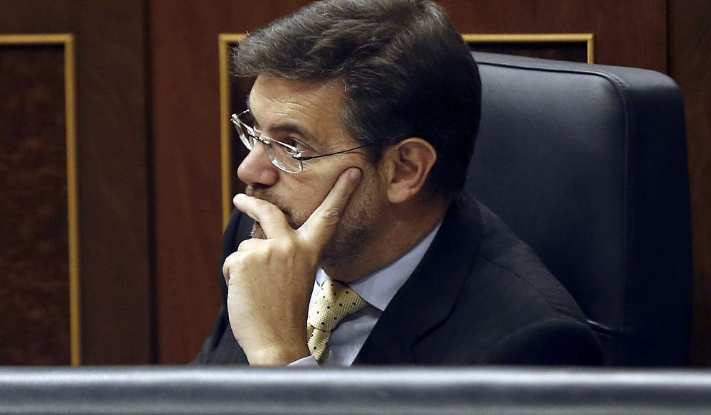 El ministro de Justicia, Rafael Catalá, durante un pleno del Congreso de los Diputados.