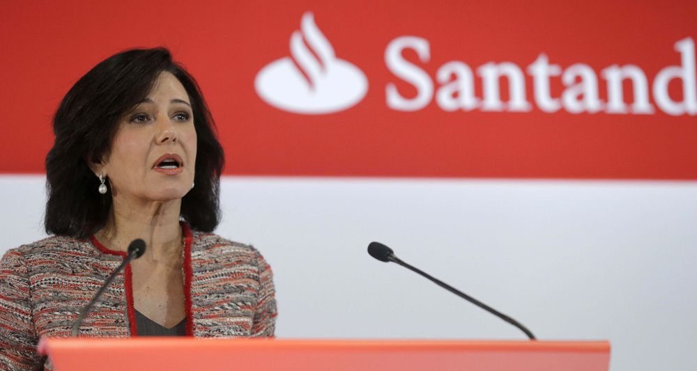 La presidenta del Banco Santander, Ana Patricia Botín, durante la presentación de resultados de 2014.