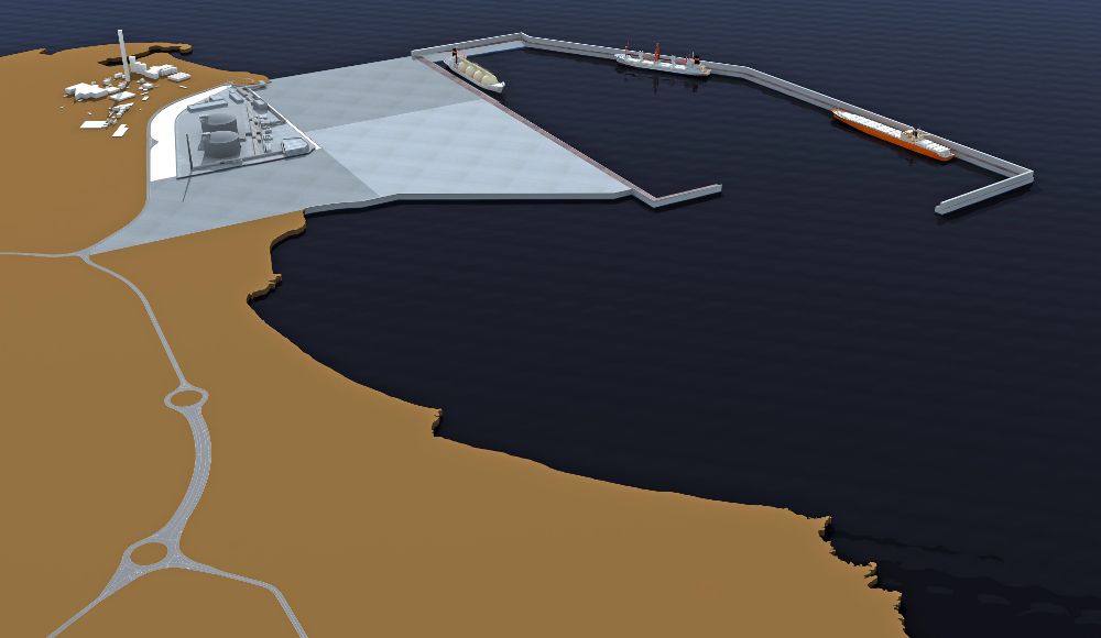 La regasificadora está proyectada dentro de las obras del futuro puerto de Granadilla.