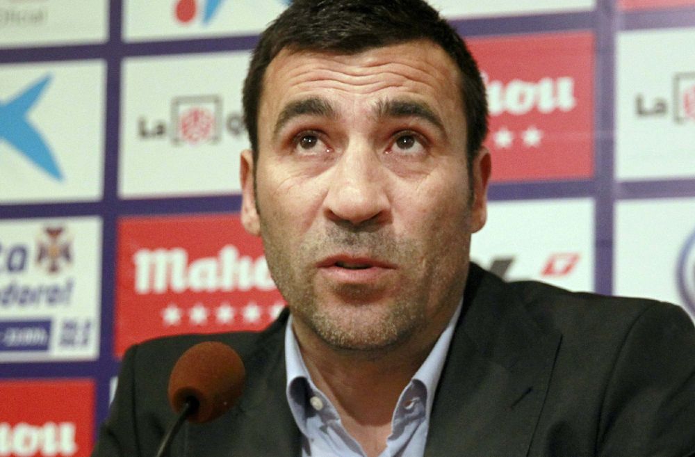 El técnico Raúl Agné durante la rueda de prensa de presentación como nuevo entrenador del CD Tenerife, en sustitución de Álvaro Cervera.