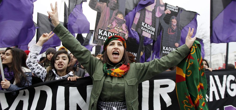 Manifestación celebrada en el Día Internacional de la Mujer Trabajadora.