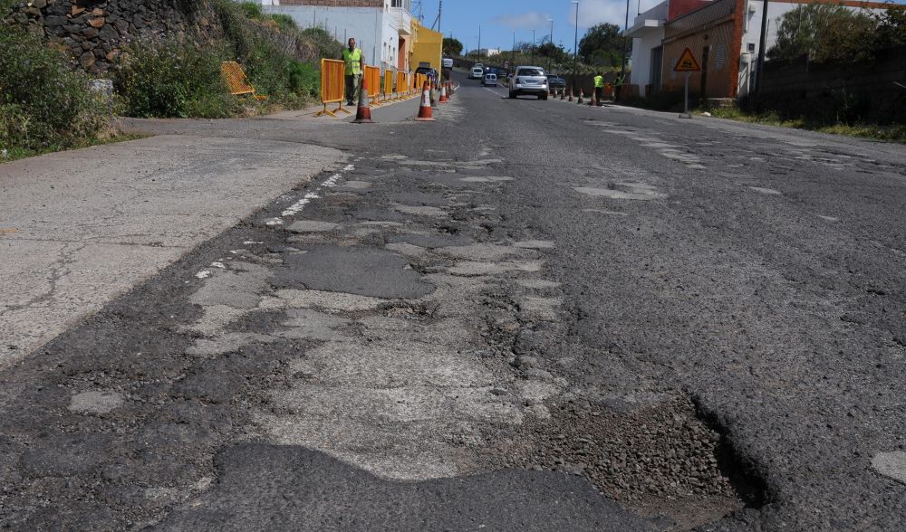 El mal estado de la carretera de Los Baldíos, una queja antigua.