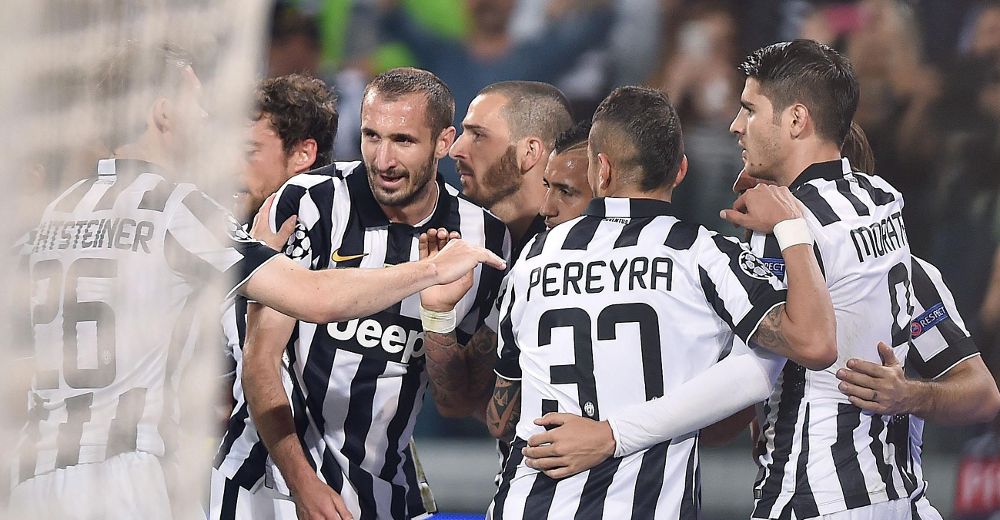 Los jugadores deel Juventus celebran su gol.