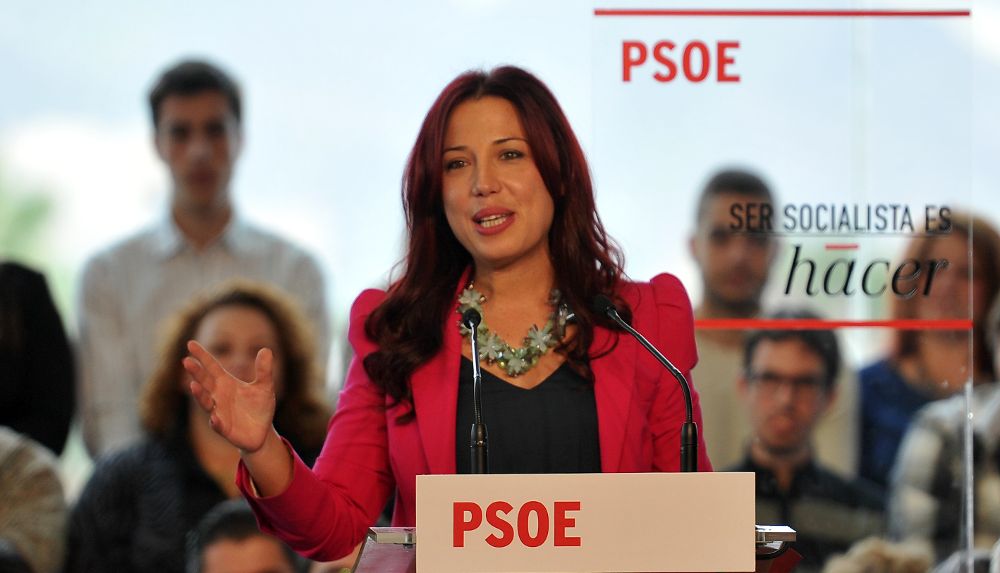 Patricia Hernández durante una intervención ante sus compañeros de partido en enero pasado.