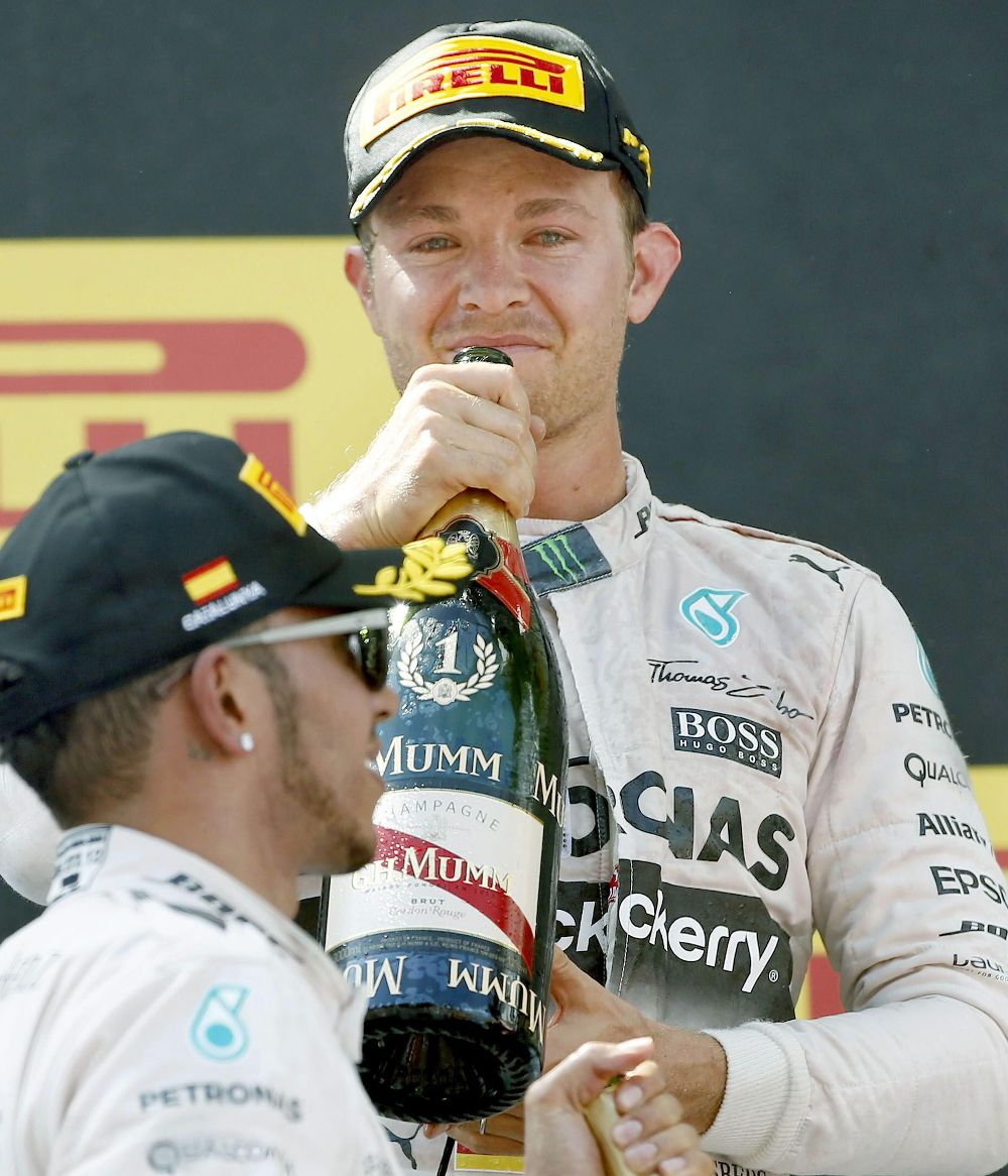 Rosberg y Hamilton.